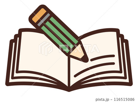 鉛筆とノートのアイコン 鉛筆とノートのアイコン 116515086