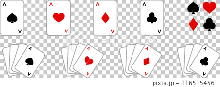 ベクターでカラーのトランプのカードセット ベクターでカラーのトランプのカードセット 116515456