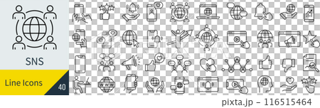 與SNS相關的圖標集 與SNS相關的圖標集 116515464