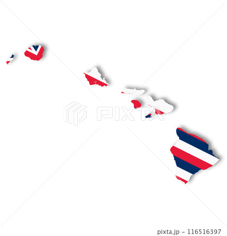 Hawaii State Flag Map Illustration 116516397