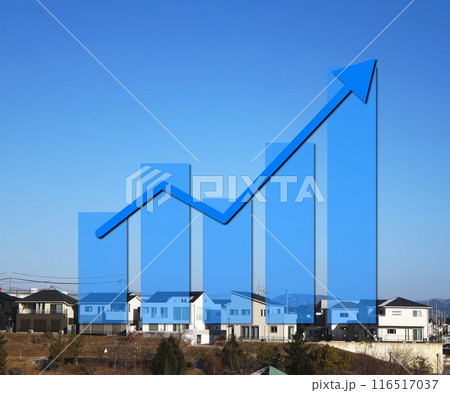 不動産や土地、住宅の価格が高騰するグラフ 不動産や土地、住宅の価格が高騰するグラフ 116517037