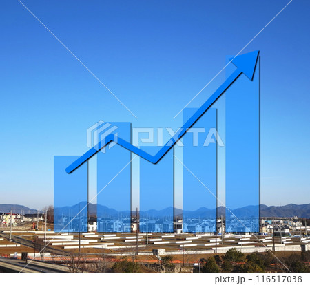 不動産や土地、住宅の価格が高騰するグラフ 116517038