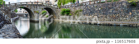 中島川と眼鏡橋　パノラマ【長崎市】 116517608
