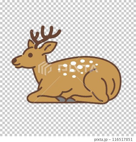 坐著的鹿插畫素材 116517851