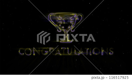 高級な優勝カップ、おめでとう、祝賞、祝勝 116517925