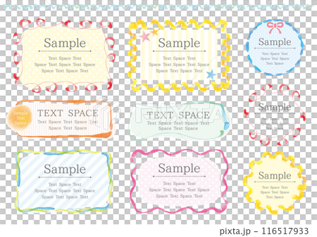 A cute frame set made with rough lines drawn with a marker 116517933