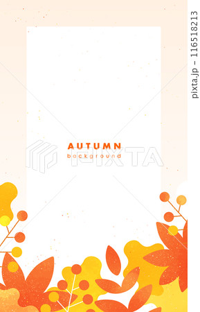 秋イメージのベクターフレーム素材。スマホのバナーや背景に使える縦長の背景素材。 秋イメージのベクターフレーム素材。スマホのバナーや背景に使える縦長の背景素材。 116518213