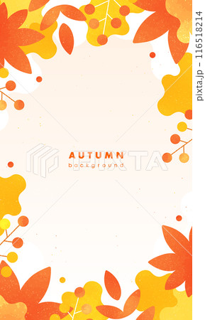 秋イメージのベクターフレーム素材。スマホのバナーや背景に使える縦長の背景素材。 秋イメージのベクターフレーム素材。スマホのバナーや背景に使える縦長の背景素材。 116518214