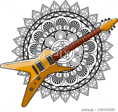 draw colorful Electric guitar vector illustration design 116518383