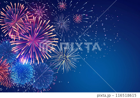 夜空に咲く花火のイラスト素材 [116518615] - PIXTA