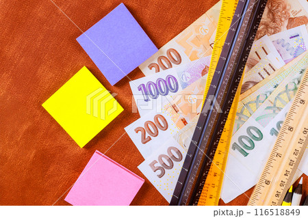 Purchasing school supplies for new school year requires Czech koruna. Purchasing school supplies for new school year requires Czech koruna. 116518849