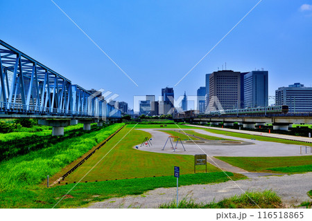 京浜急行電鉄　六郷川橋梁付近の風景 116518865