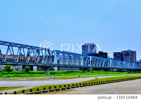 京浜急行電鉄　六郷川橋梁付近の風景 116518868