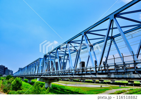 京浜急行電鉄 六郷川橋梁付近の風景 京浜急行電鉄 六郷川橋梁付近の風景 116518882
