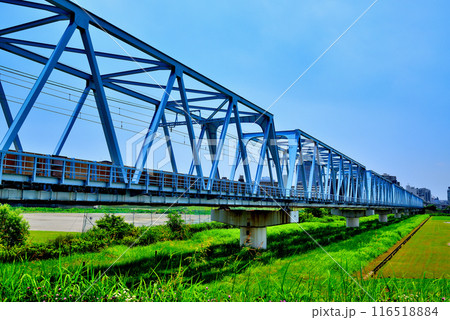 京浜急行電鉄 六郷川橋梁付近の風景 京浜急行電鉄 六郷川橋梁付近の風景 116518884