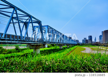 京浜急行電鉄 六郷川橋梁付近の風景 京浜急行電鉄 六郷川橋梁付近の風景 116518885