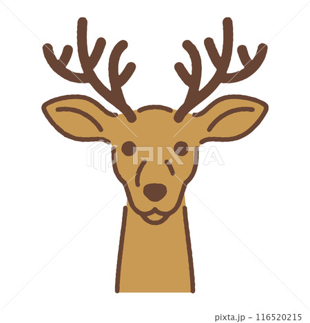 鹿・正面のお顔イラスト素材 116520215