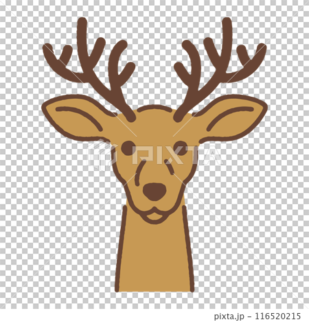 鹿・正面のお顔イラスト素材 116520215