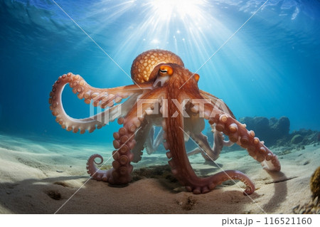 光輝く海底のタコ 光輝く海底のタコ 116521160
