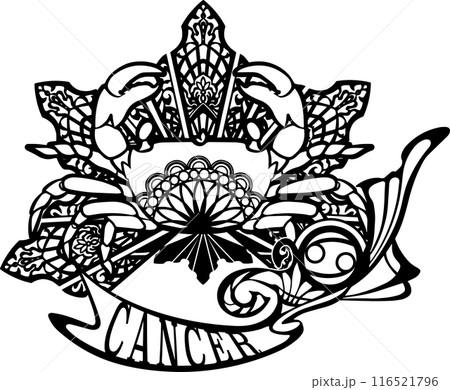蟹座　切り絵などに使える図案 116521796