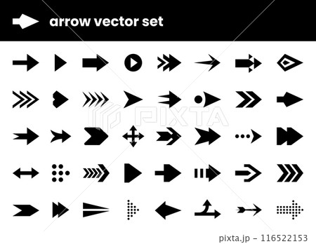 Arrow icons. Up and down symbols. Modern right or left direction. Round play button. Black silhouette pointer. Circle sign. Way pointing. Abstract flat shapes. Vector swipe pictograms set Arrow icons. Up and down symbols. Modern right or left direction. Round play button. Black silhouette pointer. Circle sign. Way pointing. Abstract flat shapes. Vector swipe pictograms set 116522153