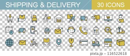 運輸和交付圖示設定顏色 116522618