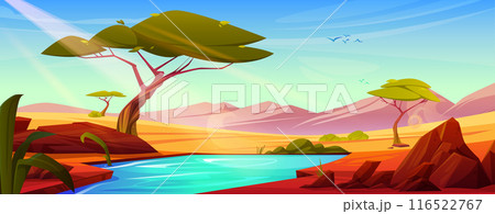 African savannah cartoon landscape African savannah cartoon landscape 116522767