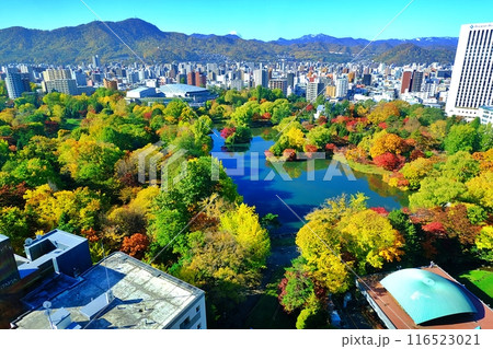 秋の中島公園の風景 (北海道札幌市中央区) 秋の中島公園の風景 (北海道札幌市中央区) 116523021