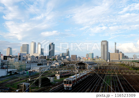 愛知県名古屋市中村区_黄金跨線橋から東側風景4_2023年8月 116523309