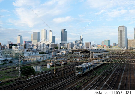 愛知県名古屋市中村区_黄金跨線橋から東側風景2_2023年8月 116523321