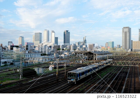 愛知県名古屋市中村区_黄金跨線橋から東側風景3_2023年8月 116523322