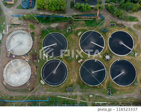 Aerial view of sewage treatment plant in Tyumen Aerial view of sewage treatment plant in Tyumen 116523337