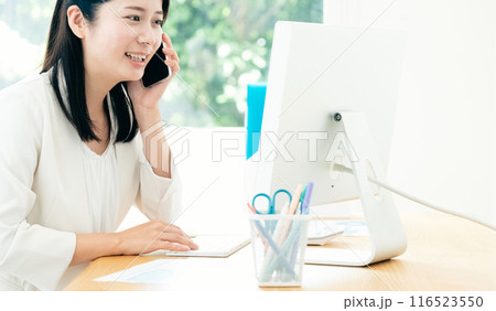 仕事する若い女性 仕事する若い女性 116523550