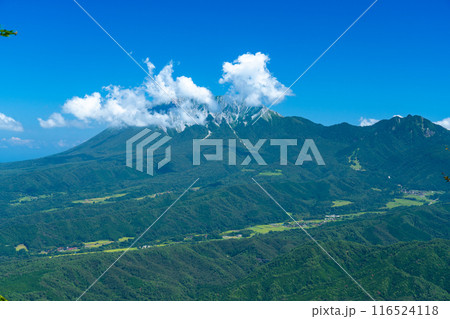 毛無山と白馬山の稜線から見た夏の大山3　岡山県真庭郡新庄村 116524118