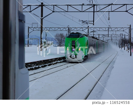 冬の茶志内駅にて 冬の茶志内駅にて 116524558