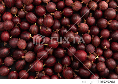 fresh red gooseberry as background, top view 116525268