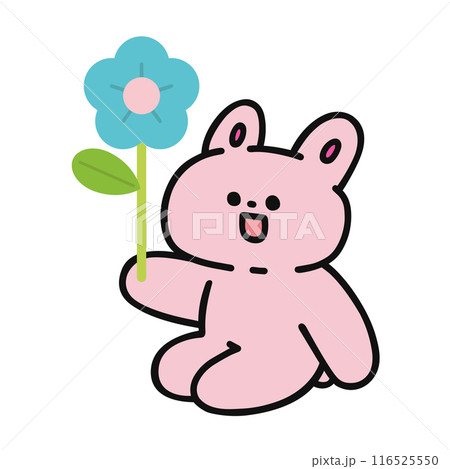 お花を持ったウサギ お花を持ったウサギ 116525550