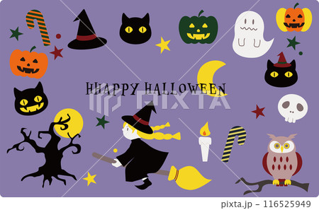 ハロウィンのイラストセットです 116525949