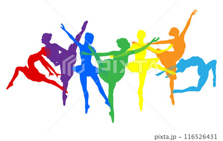 Ballet Dancer Silhouette Dancers Poses Silhouettes 116526431