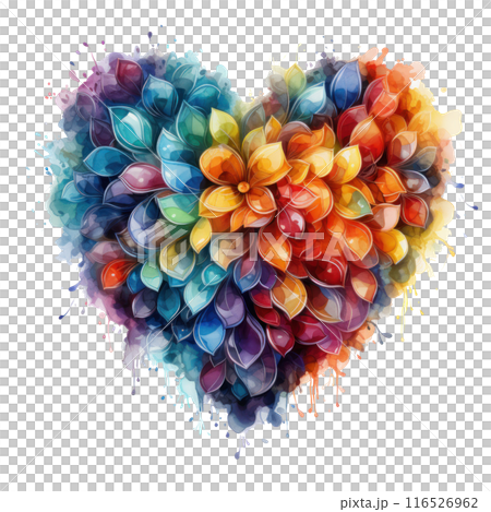 Rainbow colors watercolor heart isolated 116526962