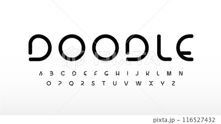 Modern minimalist alphabet, clean rounded line typeface for sleek unique headlin, refined futuristic logo, bauhaus script, softed typographic design, stylish clear contemporary type. Vector typeset Modern minimalist alphabet, clean rounded line typeface for sleek unique headlin, refined futuristic logo, bauhaus script, softed typographic design, stylish clear contemporary type. Vector typeset 116527432