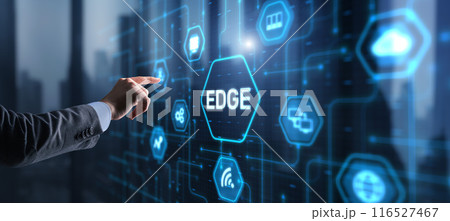 Edge computing. IT technology icon on virtual screen 116527467