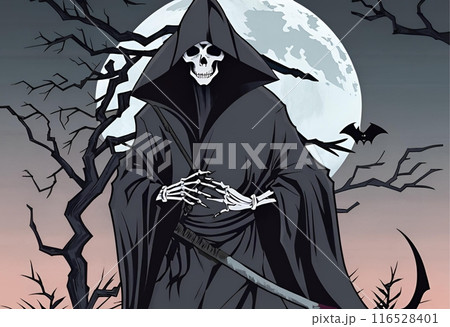 月夜に死神のイラスト 116528401