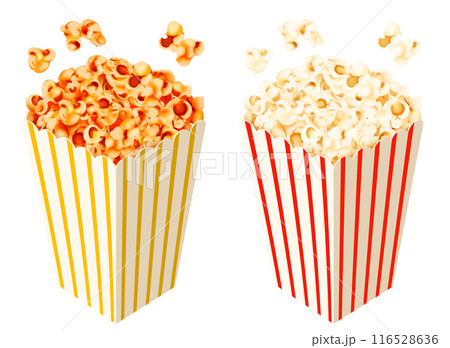 ポップコーン 塩味とキャラメル味　スクエアボックス 116528636