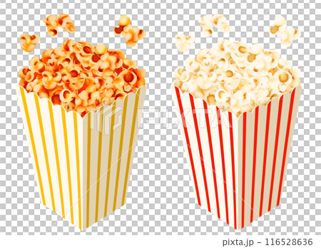 ポップコーン 塩味とキャラメル味　スクエアボックス 116528636