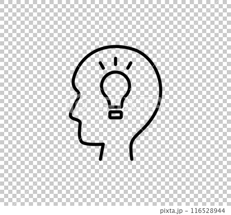 頭で考えるアイコンイラスト ひらめき 頭で考えるアイコンイラスト ひらめき 116528944