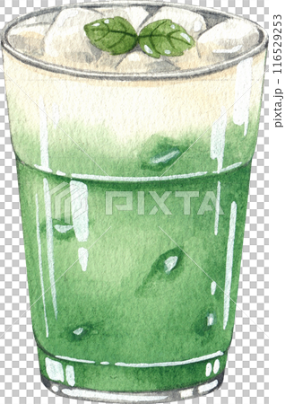 Bubble milk tea watercolor icon 116529253