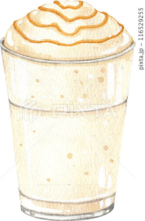 Bubble milk tea watercolor icon Bubble milk tea watercolor icon 116529255