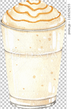 Bubble milk tea watercolor icon Bubble milk tea watercolor icon 116529255