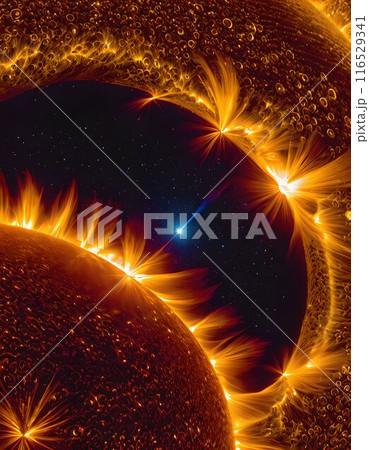 抽象的な太陽フレアを使った背景素材 116529341